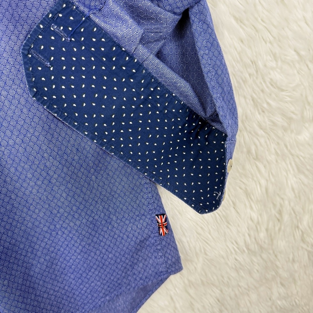English Laundry Men's Long Sleeve Button Up Logo Flip Cuff Shirt Size 15 - 32/33 - Picture 10 of 12